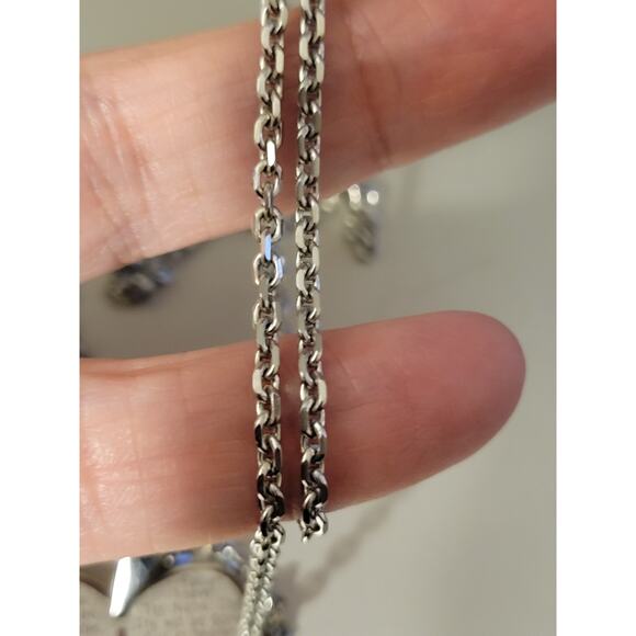 Stainless Steel Heart Necklace with Lords Prayer - Picture 4 of 7